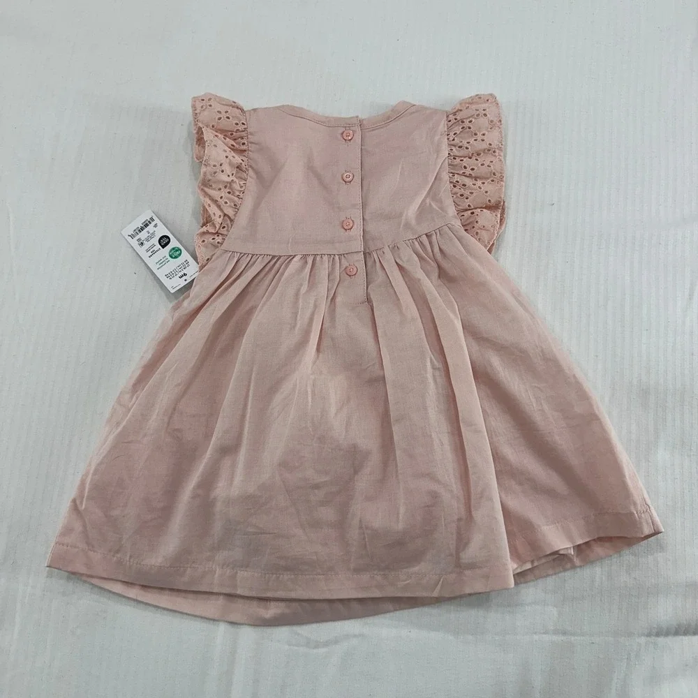 Carter's Just One You Baby Girl 9M Pink Eyelet Ruffle‎ Dress | Cottagecore